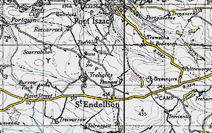 Old map of Trelights in 1946