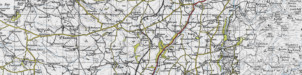 Old map of Bokelly in 1946