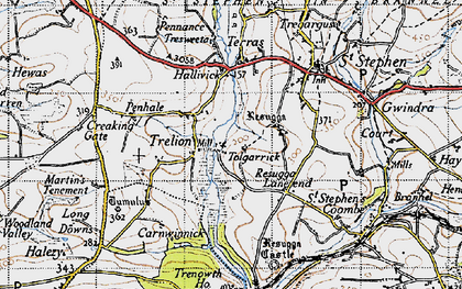 Old map of Trelion in 1946