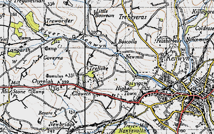 Old map of Treliske in 1946