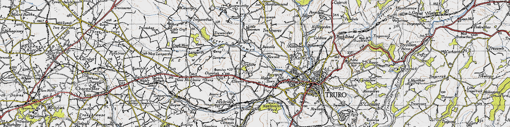 Old map of Treliske in 1946