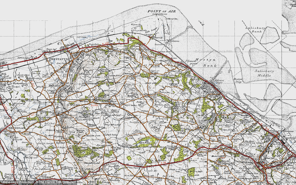 Old Map of Trelogan, 1947 in 1947