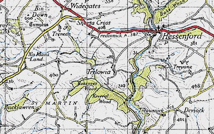 Old map of Trelowia in 1946