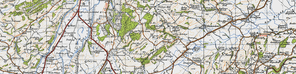 Old map of Trelystan in 1947