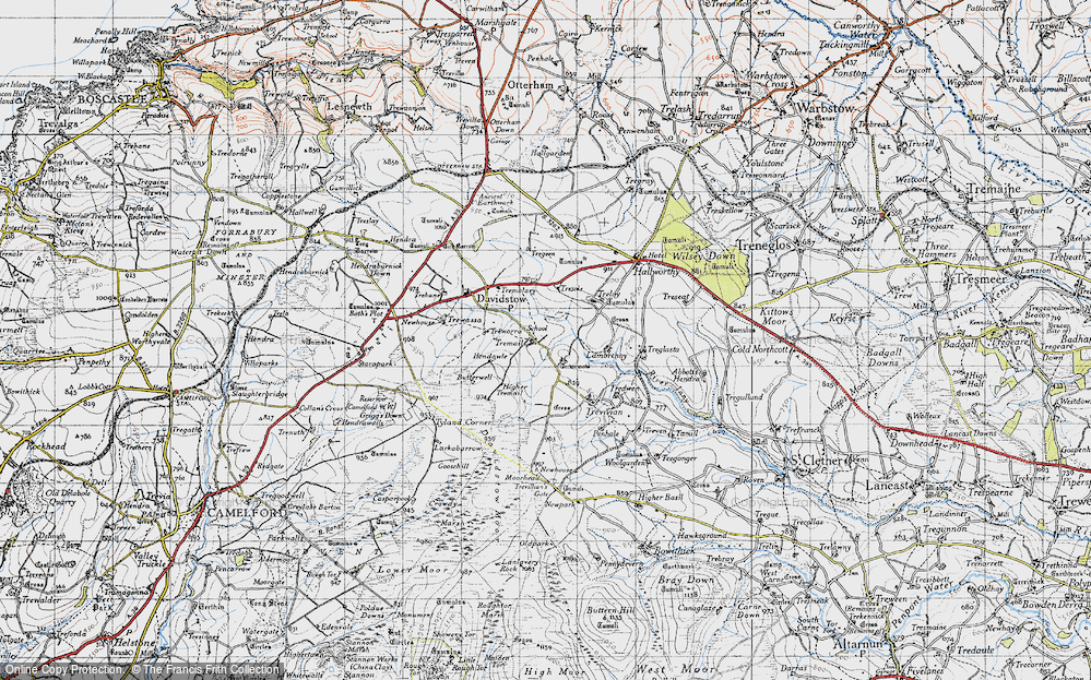 Old Map of Historic Map covering Trevivian in 1946