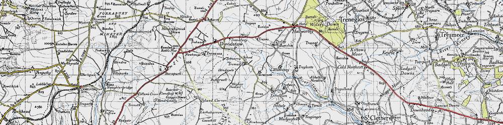 Old map of Trevivian in 1946