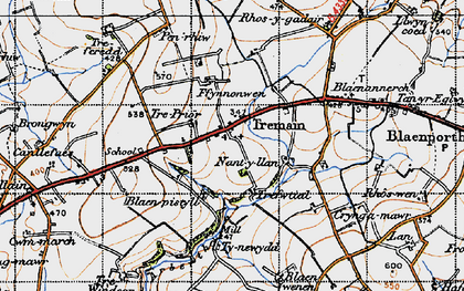 Old map of Tremain in 1947