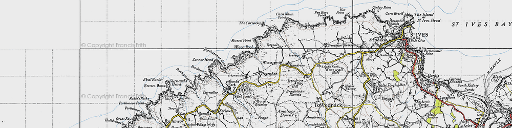 Old map of Tremedda in 1946