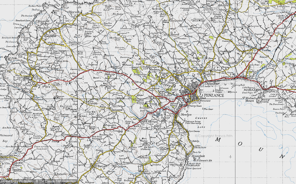 Old Map of Tremethick Cross, 1946 in 1946