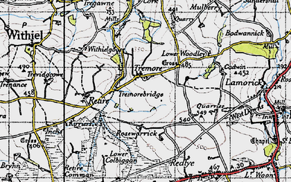 Old map of Tremore in 1946