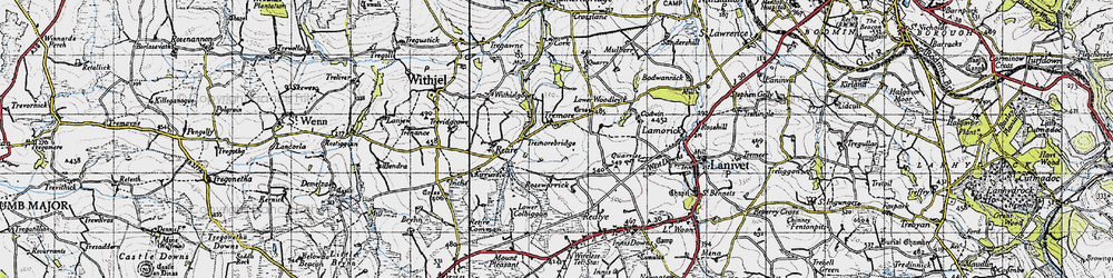 Old map of Tremore in 1946
