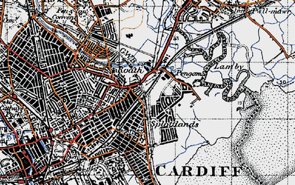 Old map of Tremorfa in 1947