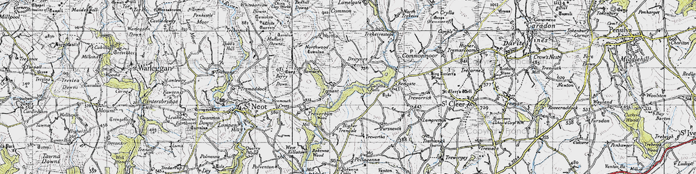 Old map of Whitebarrow Downs in 1946