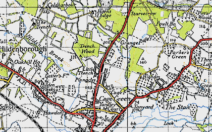 Old map of Trench Wood in 1946