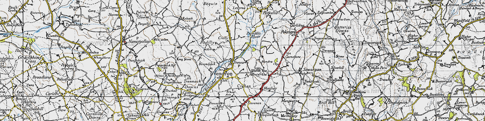 Old map of Trenear in 1946