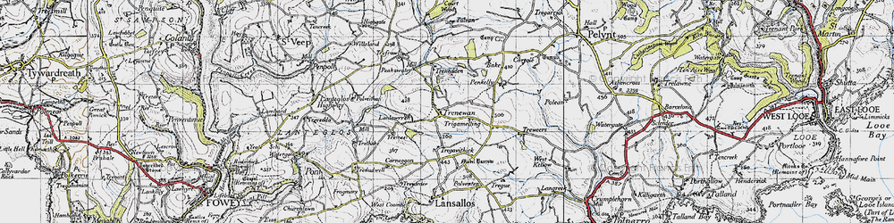 Old map of Trenedden in 1946