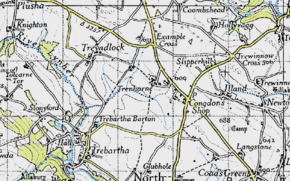 Old map of Trenhorne in 1946