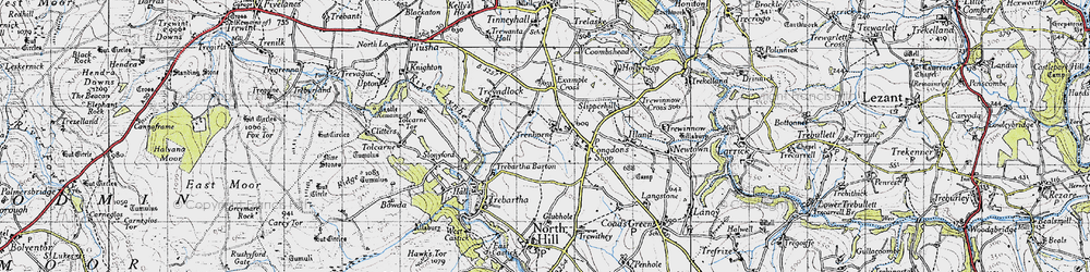 Old map of Trenhorne in 1946