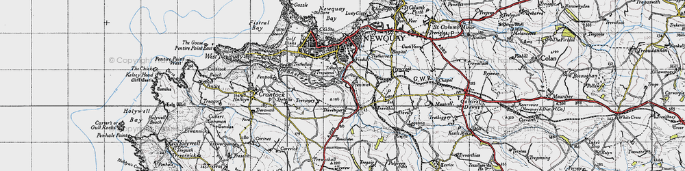 Old map of Treninnick in 1946