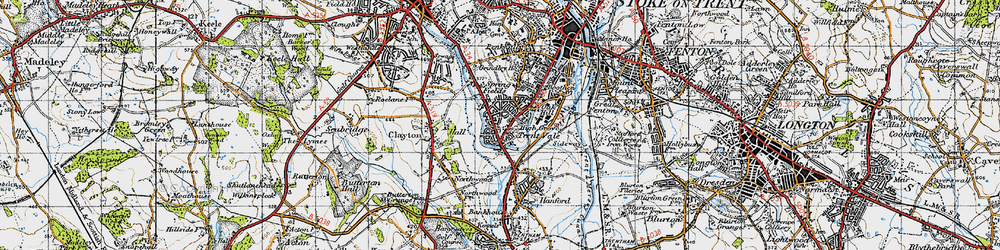 Old map of Trent Vale in 1946