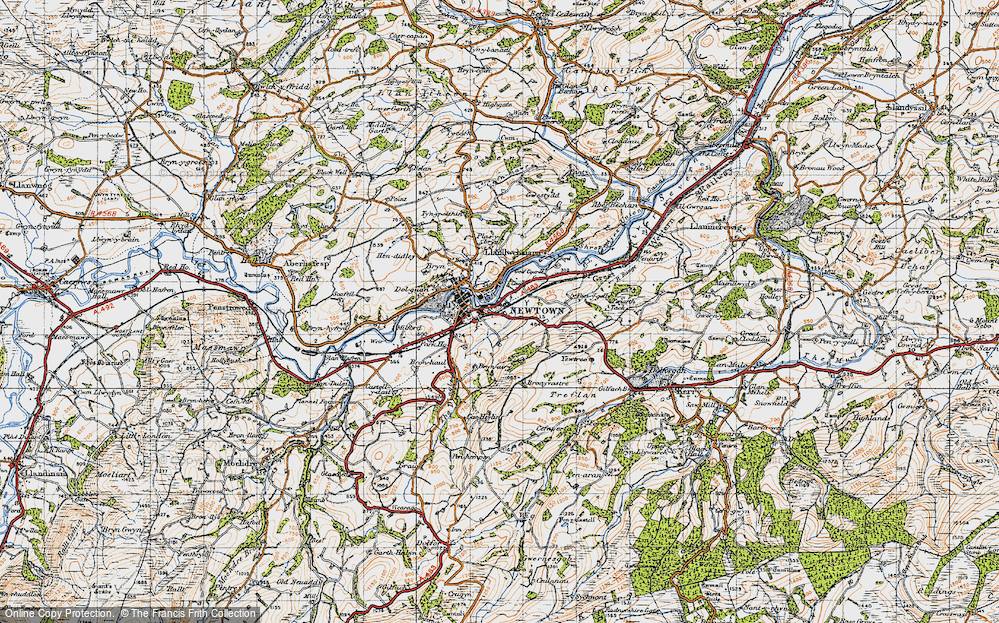 Old Map of Historic Map covering Bryneira in 1947