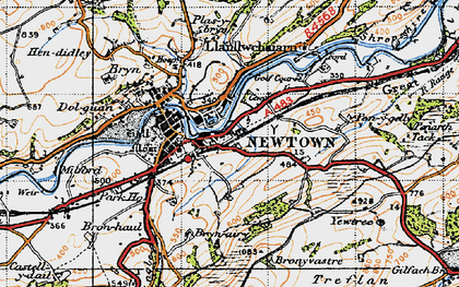 Old map of Bryneira in 1947