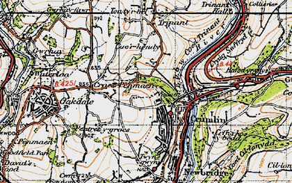 Old map of Treowen in 1947