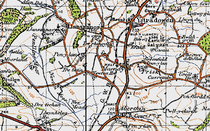 Old map of Trerhyngyll in 1947