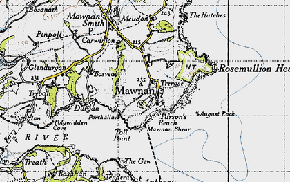 Old map of Trerose in 1946
