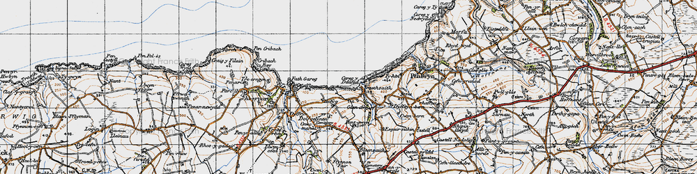 Old map of Tresaith in 1947