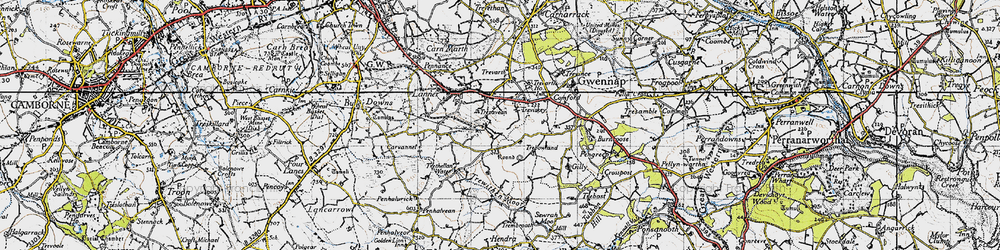 Old map of Tresavean in 1946