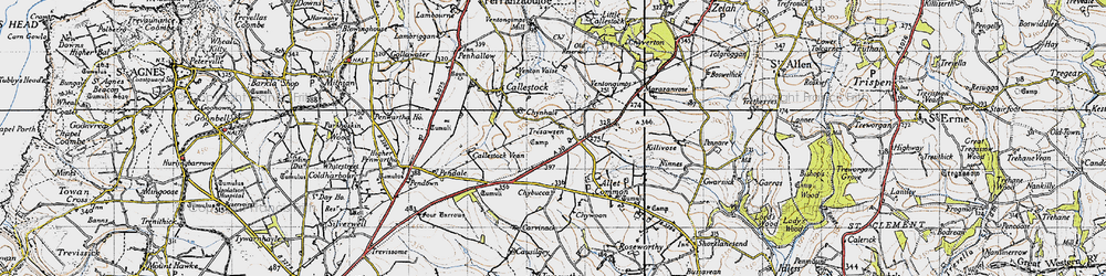 Old map of Tresawsen in 1946