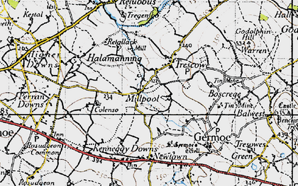 Old map of Trescowe in 1946