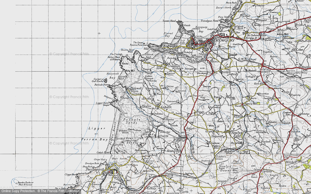 Old Map of Historic Map covering Trenissick in 1946