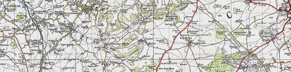 Old map of Tresham in 1946