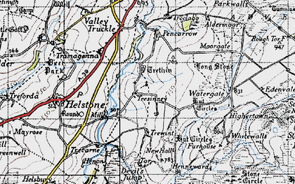 Old map of Trecarne in 1946