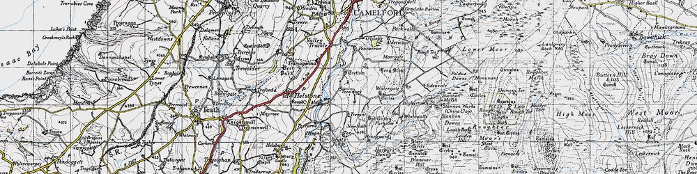 Old map of Trecarne in 1946