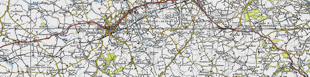 Old map of Treskillard in 1946