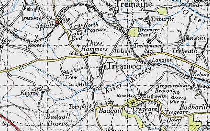 Old map of Tresmeer in 1946