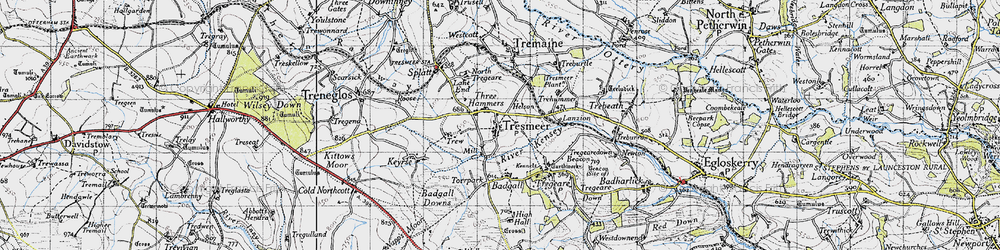 Old map of Tresmeer in 1946