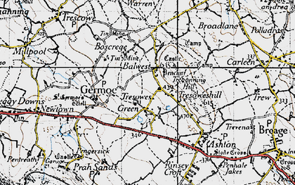 Old map of Tresowes Green in 1946