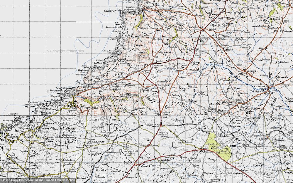 Old Map of Tresparrett, 1946 in 1946