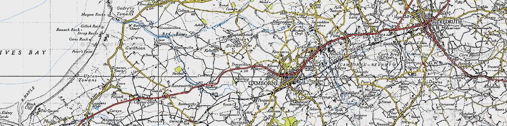 Old map of Treswithian in 1946