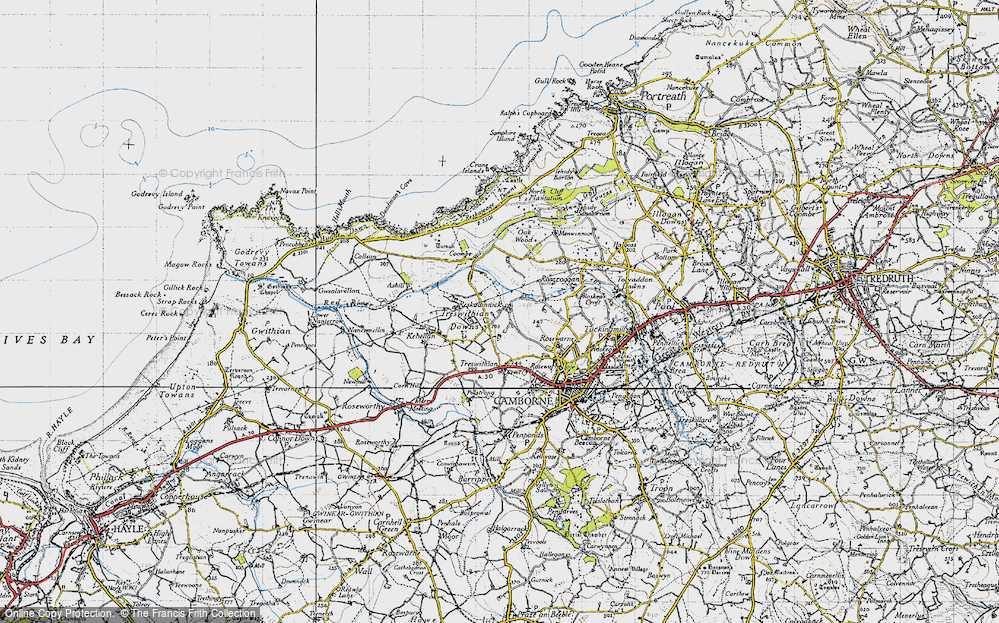 Old Map of Treswithian Downs, 1946 in 1946