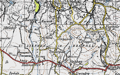 Old map of Trethosa in 1946