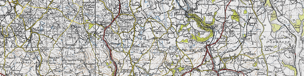 Old map of Trethurgy in 1946