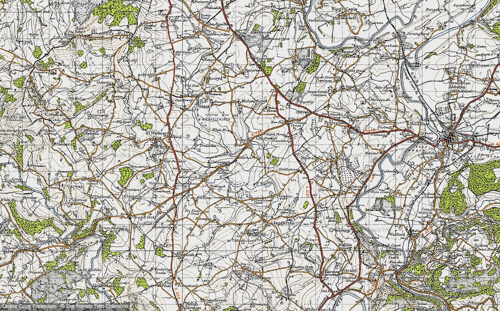Old Map of Tretire, 1947 in 1947