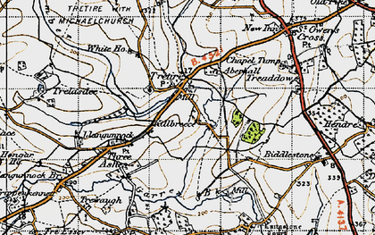 Old map of Tretire in 1947