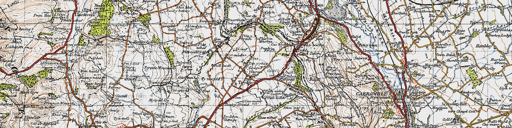 Old map of Treuddyn in 1947