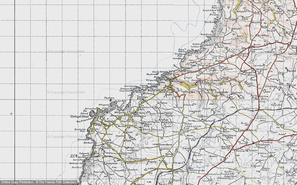 Old Map of Trevalga, 1946 in 1946